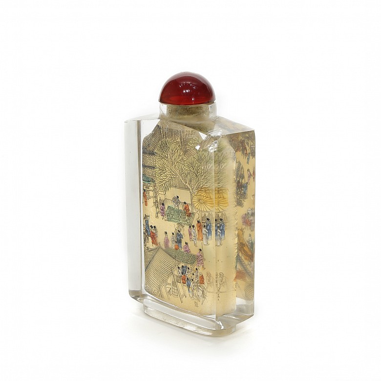 Snuff bottle with a miniature scene, 20th century