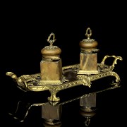 Stone and bronze scribe's desk, 19th century