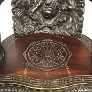 Chinese carved wooden armchair, 20th century