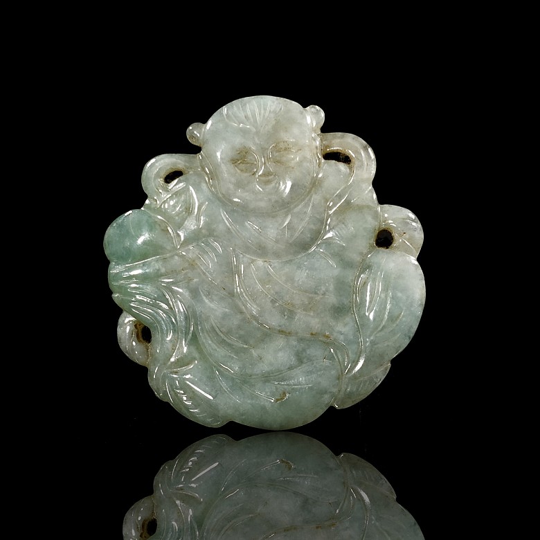 Small jadeite ‘Child’ pendant, Qing dynasty