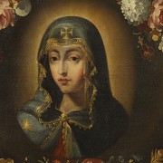 19th century Spanish School ‘Virgin Mary with flowers’ - 2