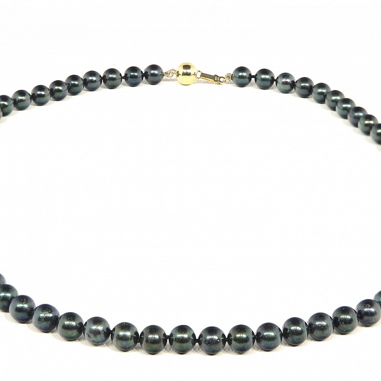 Collar de perlas negras Akoya