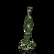 Green jade ‘Guanyin’ figurine, 20th century