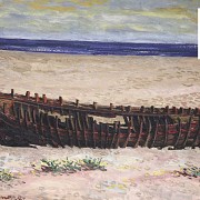 Pedro Cámara (1936- 2017) “Boat on the beach”, 1963