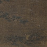 Chinese silk painting ‘River, pine, spring and bird’, Song dynasty