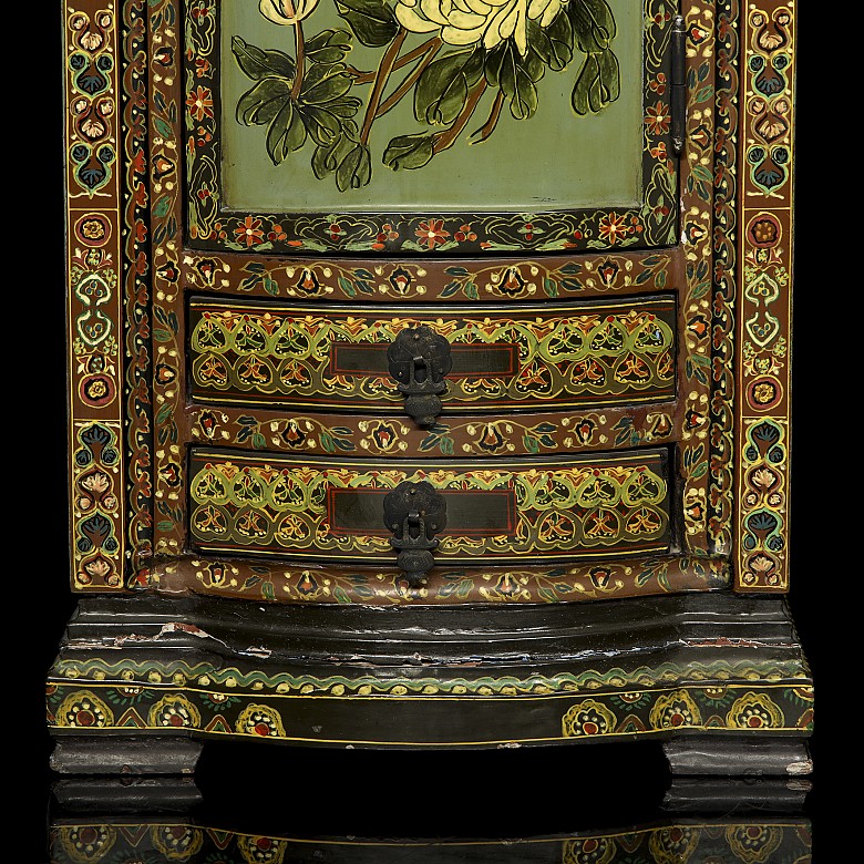 Asian lacquered wooden commode chest of drawers, 20th century - 4