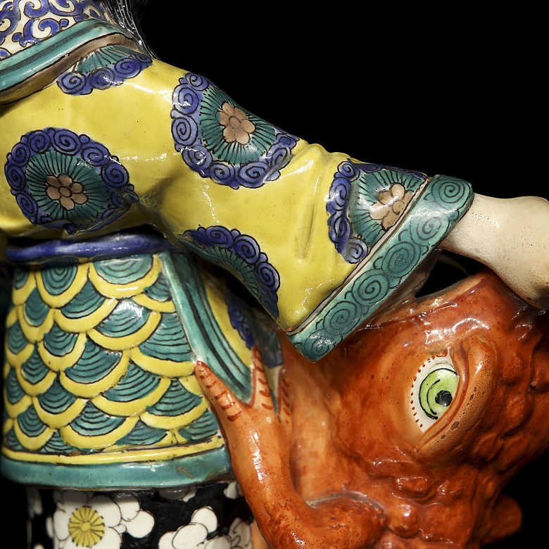 Chinese porcelain scrivener “Man with crocodile” 20th century