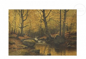 Painting (20th century) ‘Stream in the forest’