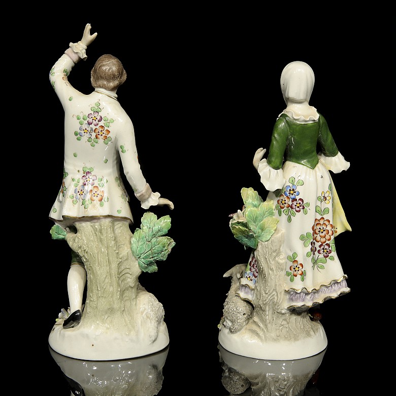 Pareja de porcelana alemana, Sitzendorf, S.XIX