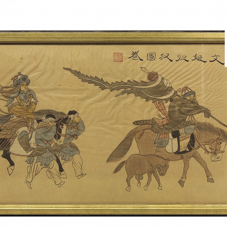 Chinese picture painted on canvas, 20th century