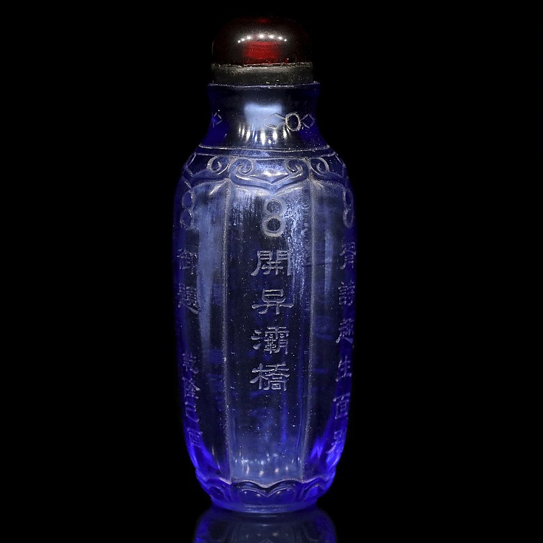 Botella de rapé de cristal, dinastía Qing, Qianlong