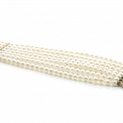 Chinese pearl and 18k yellow gold bracelet