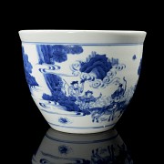 Blue and white porcelain bowl ‘Hunters’, 20th century