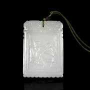 White jade plaque, Qing dynasty, Qianlong period