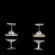 Fashion jewellery cufflinks with coloured stone - 3