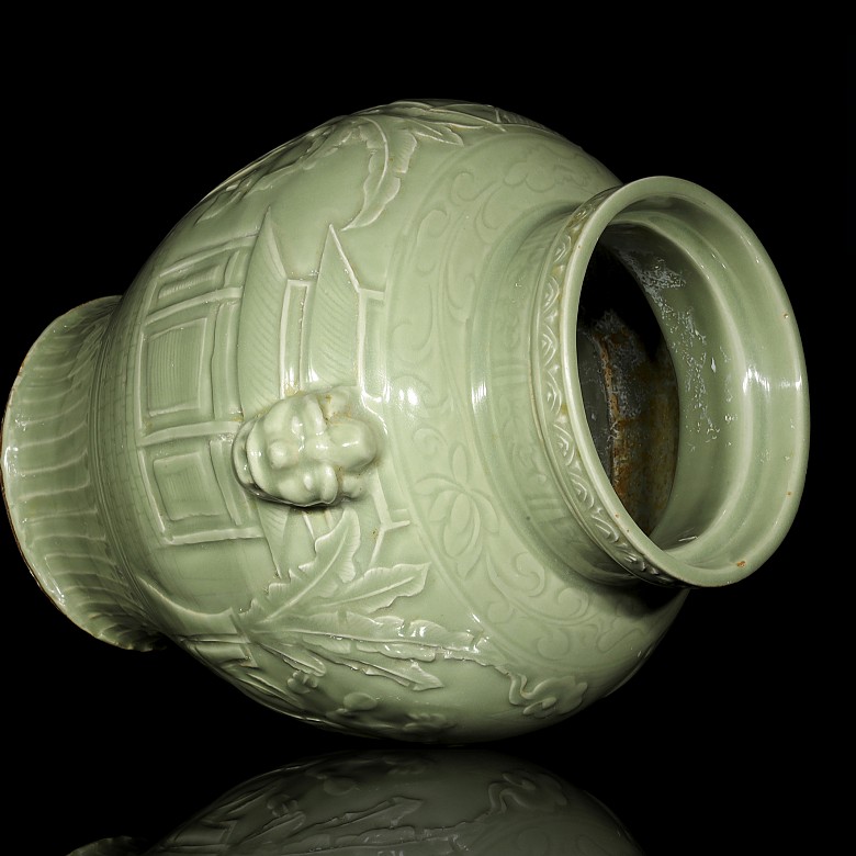 Glazed ceramic baluster vase, 20th century