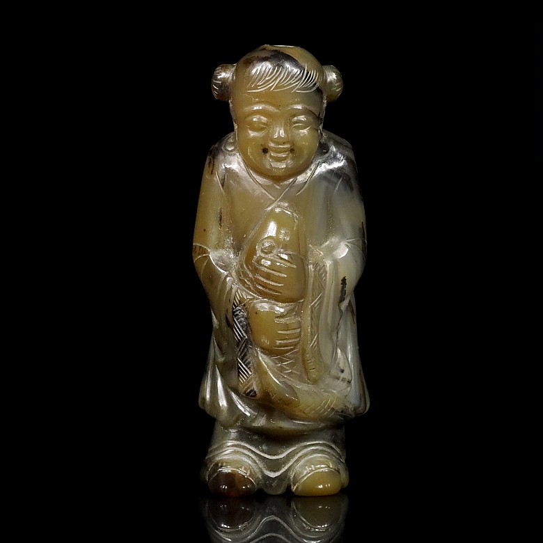 A Chinese girl shape Snuff bottle, Qing dynasty.