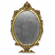 Mirror with gilded wooden frame, 20th century