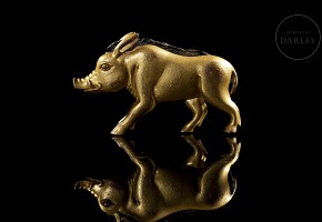 Gilt-bronze figure ‘Boar’, Qing dynasty