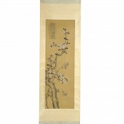 Chinese painting ‘Almond Blossom’, signed Zou Yigui