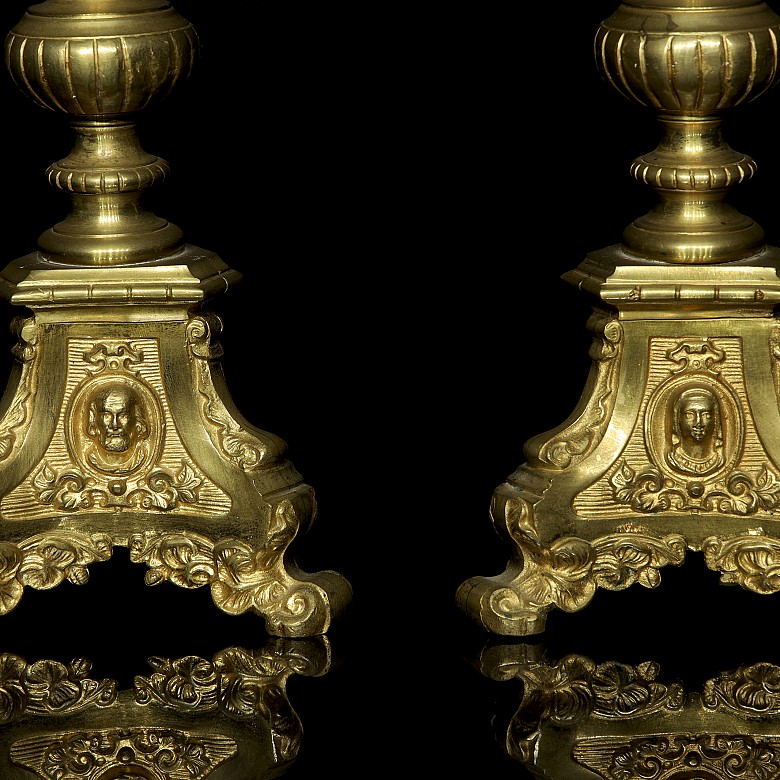 Pair of altar candlesticks, 20th century