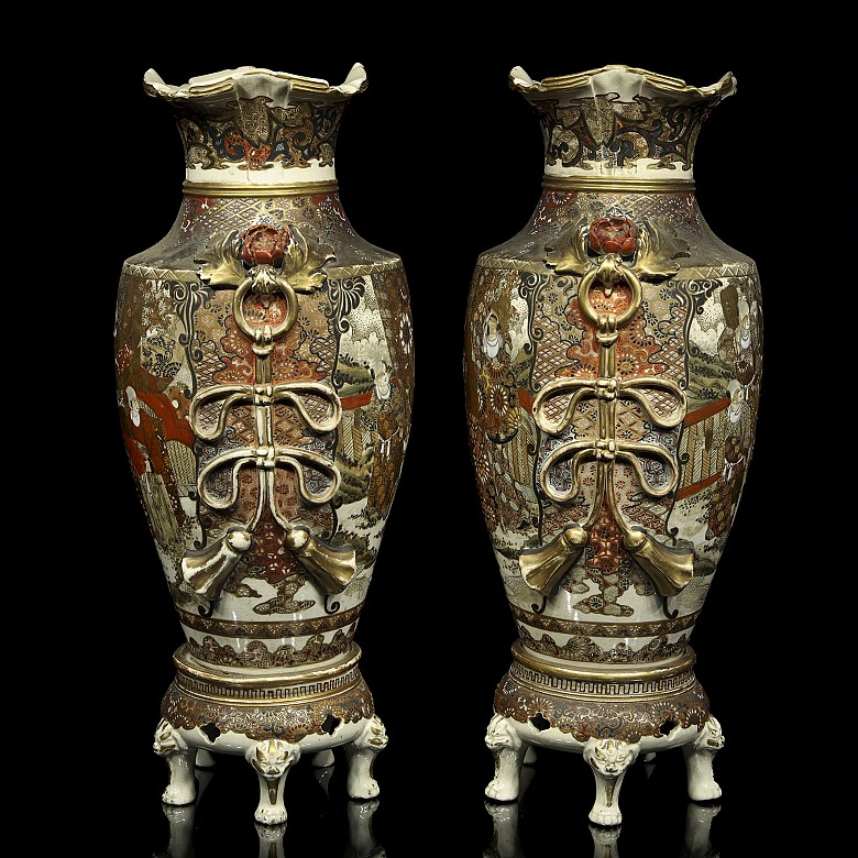 Pair of Satsuma vases, Japan, early 20th century