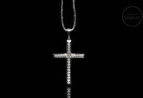 Cross in white gold and diamonds