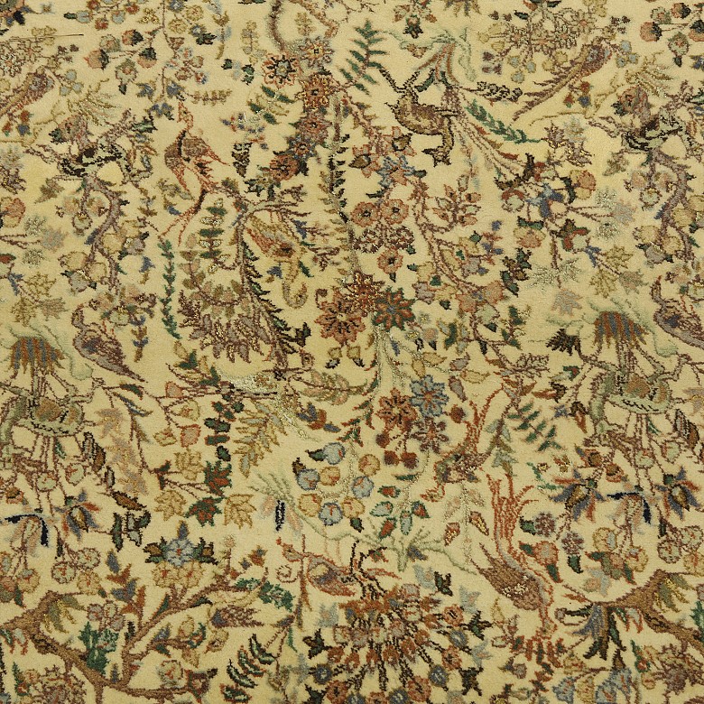 Wool and silk oriental style rug, 20th century