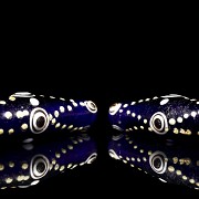 Pair of coloured enamel beads, Warring States period