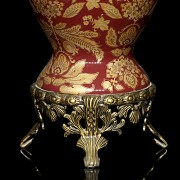 Large red vase, Louis XV style, 20th century