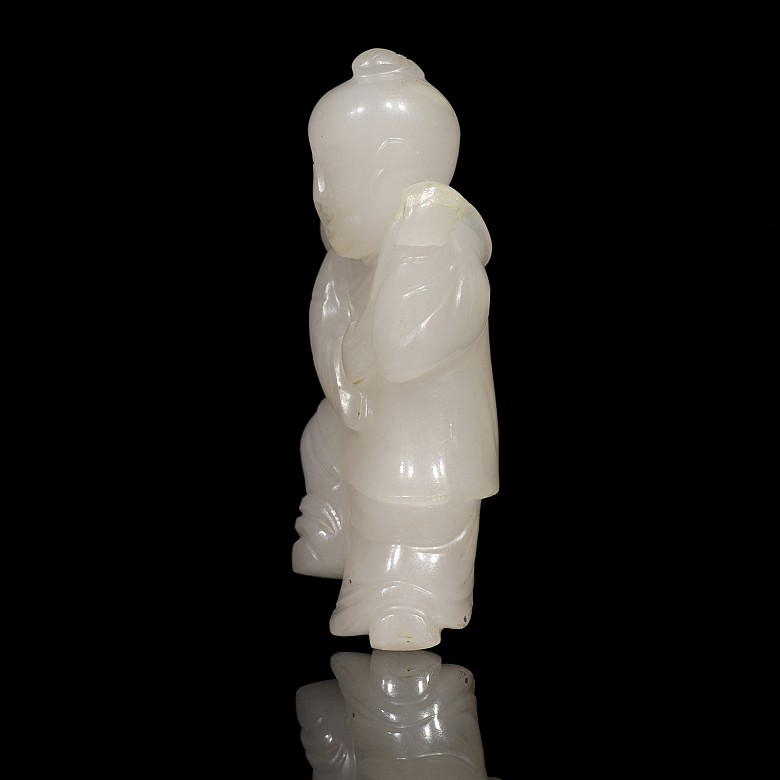 Small carved jade character, 20th century