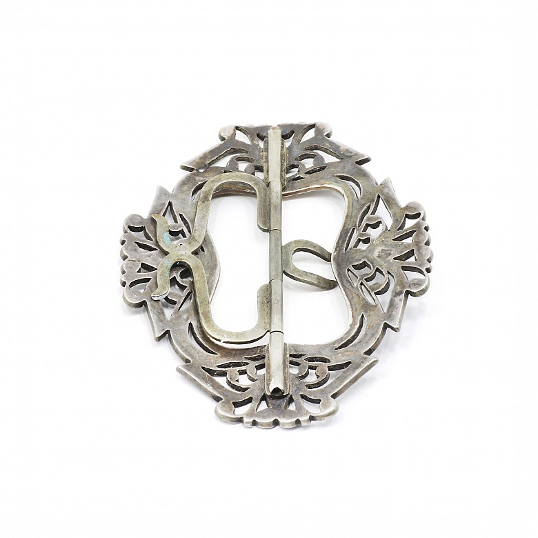 Silver buckle and slide with Matara diamonds (zircon)