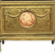 Louis XVI style gilded wood display cabinet, 20th century