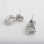 Earrings in 18k white gold with aquamarines and diamonds