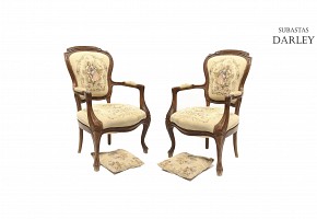 Pair of armchairs, 20th century