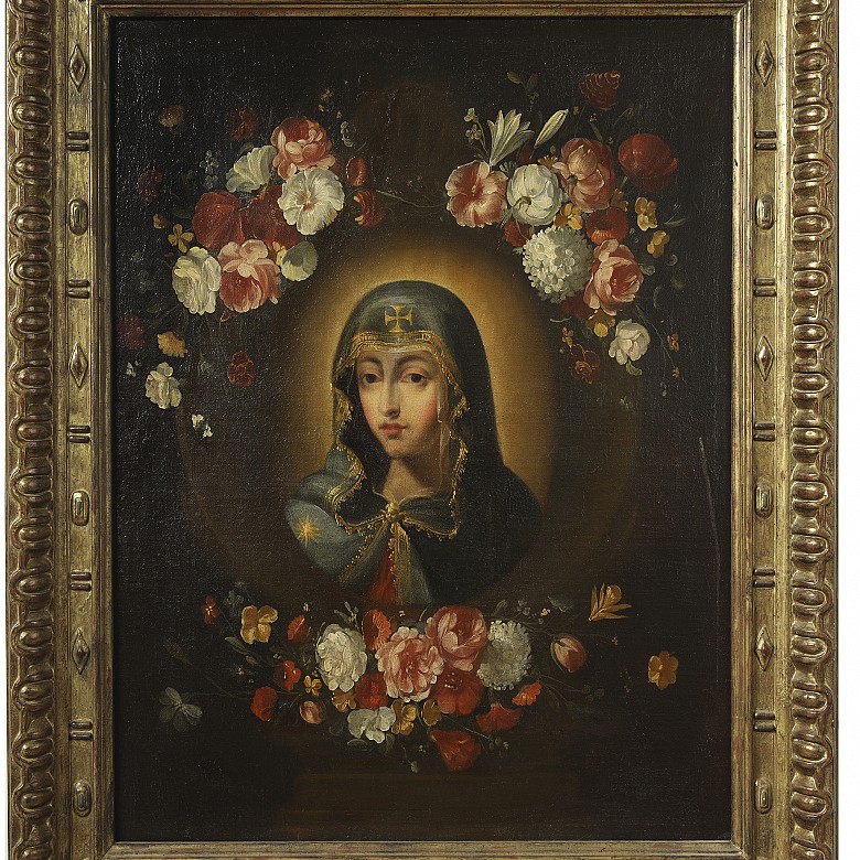 19th century Spanish School ‘Virgin Mary with flowers’ - 1