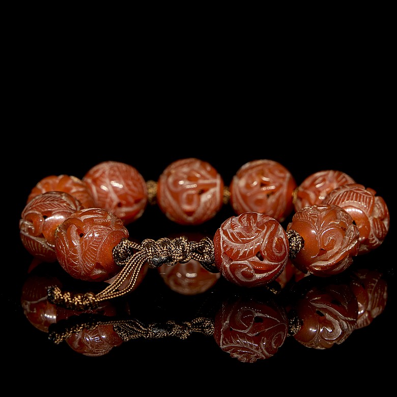 Ten-bead agate bracelet, Qing dynasty