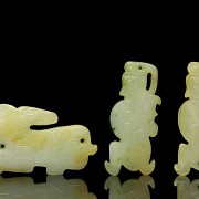 Set of six yellow jade ornaments, Western Zhou dynasty