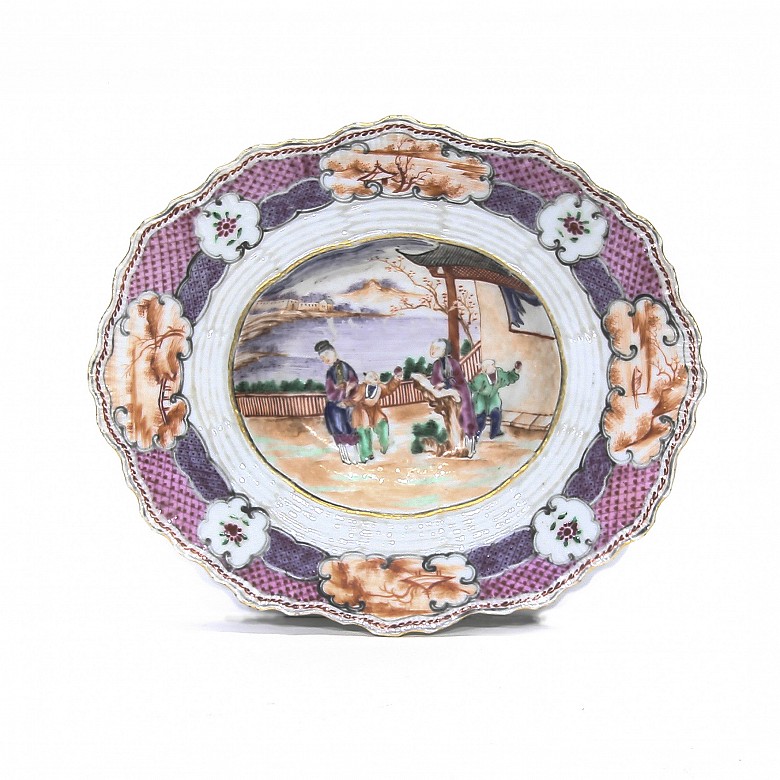 Enameled porcelain plate, 20th century