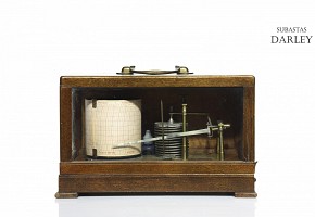 Brass and wood barograph, 20th century