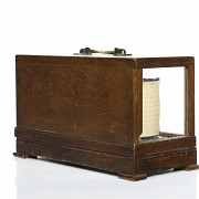 Brass and wood barograph, 20th century