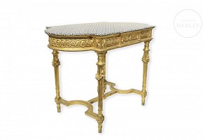 Wooden coffee table, Louis XVI style, early 20th century