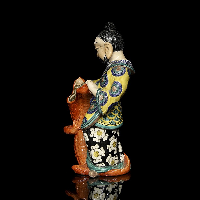 Chinese porcelain scrivener “Man with crocodile” 20th century