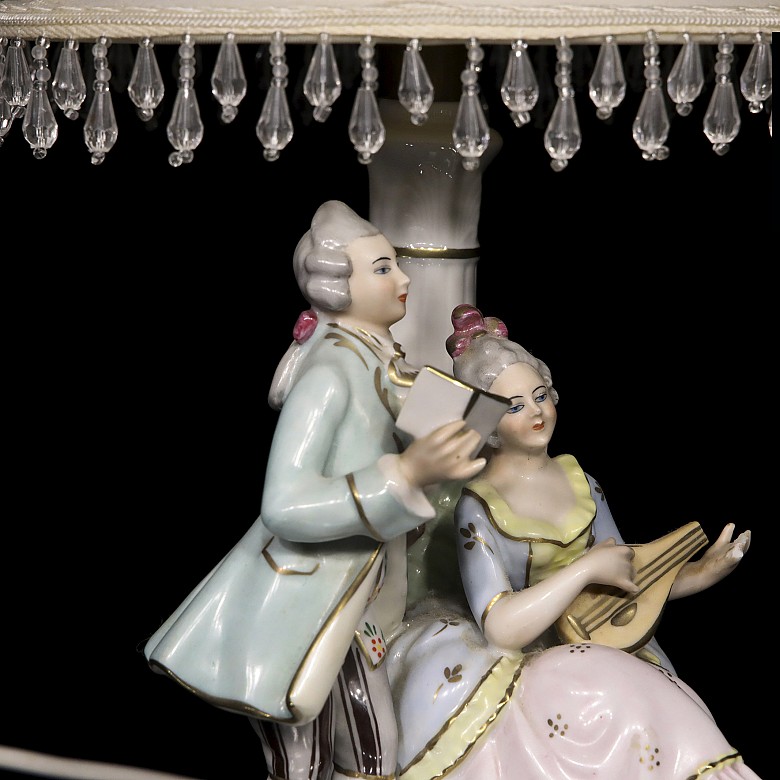 German porcelain lamp, 20th century