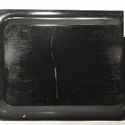 Metal tray with foot, 20th century