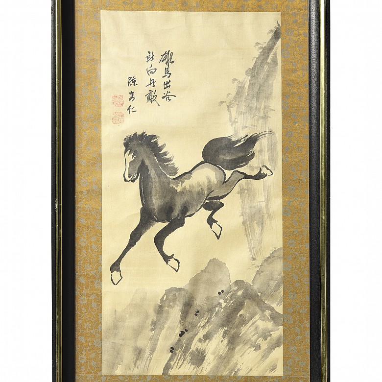 Chinese painting ‘Galloping Horse’, 20th century