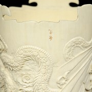 Carved ivory cylinder ‘Dragons’, 20th century