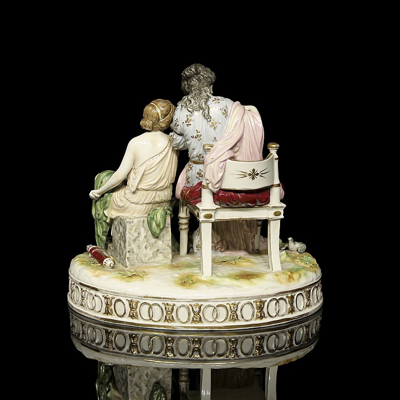 German porcelain ‘Venus clipping Cupid's wings’, 20th century