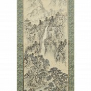 Chinese painting ‘Waterfall on the mountain’, 20th century