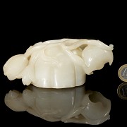 Carved jade brush container ‘Lotus’, Qing dynasty